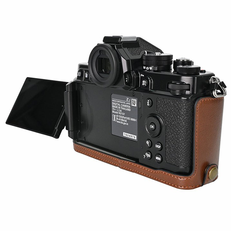 For Nikon Z f Tree Bark Leather Bottom Case Half Camera Cover with Battery Opening For Nikon Z f Tree Bark Leather Bottom Case Half Camera Cover with Battery Opening